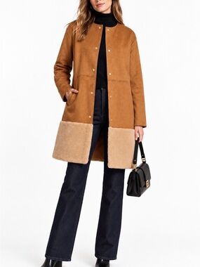 Zara Retro Y2K Faux Suede Faux Fur Jacket